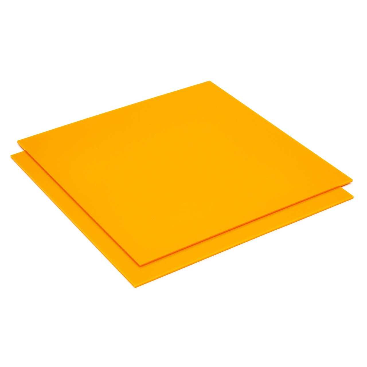 2-Pack Opaque Cast Acrylic Sheet, 1/8-Inch Thick 11.75x11.75-Inch Square Plastic Tiles for Wall Decorations, Laser Cutting, Arts and Crafts, and Custom Signs for Cafes and Boutiques (Orange)